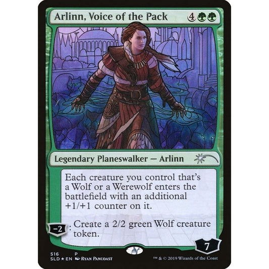 Image for Arlinn, Voice of the Pack (Stained Glass) (516) (SLD) - Magic: The Gathering