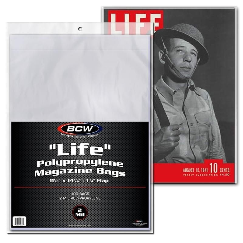 Image for Magazine Bags - 'Life' Magazine Bags (100-Pack) - Collectible Storage