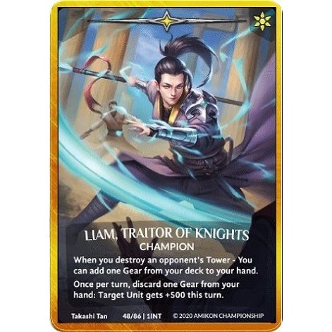 Image for Liam, Traitor of Knights (Gold Metal Prize Card) (48/86 1INT) (PR) - Argent Saga TCG