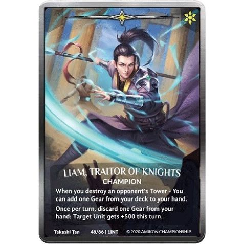 Image for Liam, Traitor of Knights (Silver Metal Prize Card) (48/86 1INT) (PR) - Argent Saga TCG