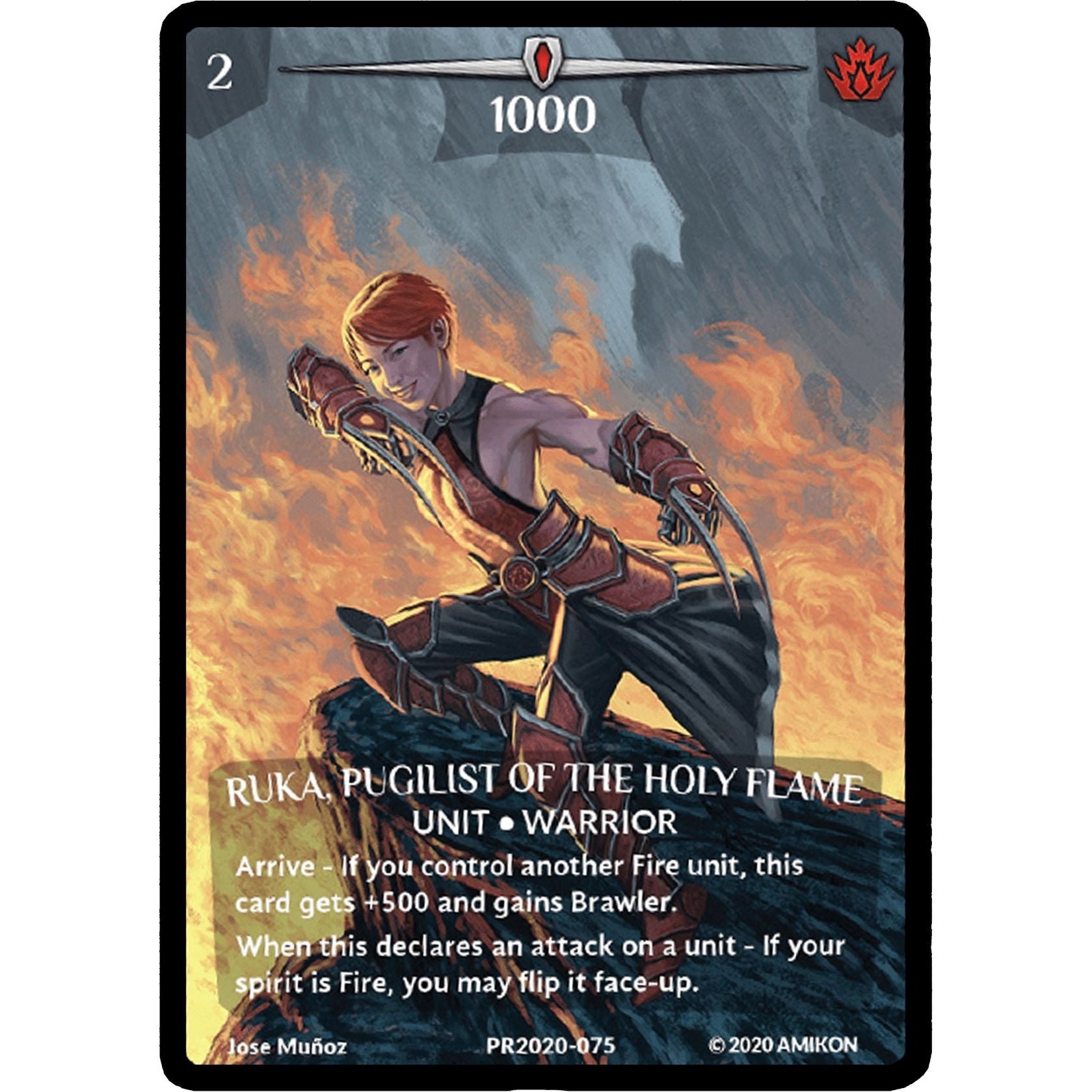 Image for Ruka, Pugilist of the Holy Flame (Full Art) (PR2020-075) (PR) - Argent Saga TCG