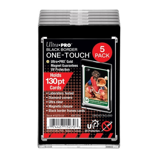 Image for 130PT UV Black Border One-Touch Magnetic closure (5-Pack) - Collectible Storage