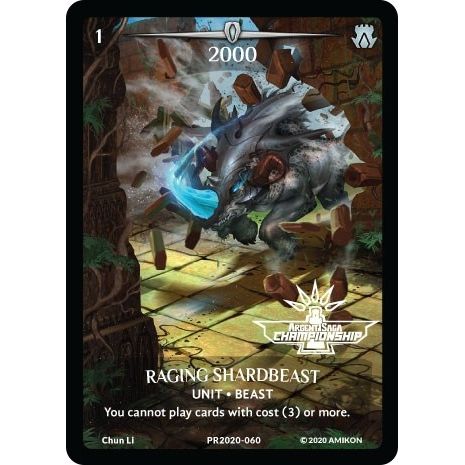 Image for Raging Shardbeast (Full Art) (Argent Saga Championship - Stamped) (PR2020-060) (PR) - Argent Saga TCG