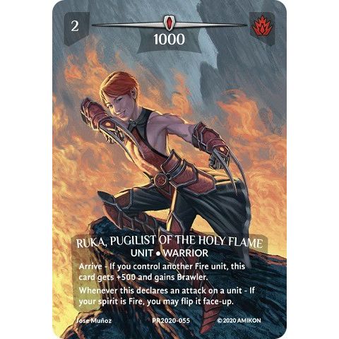 Image for Ruka, Pugilist of the Holy Flame (Serial Numbered) (PR2020-055) (PR) - Argent Saga TCG