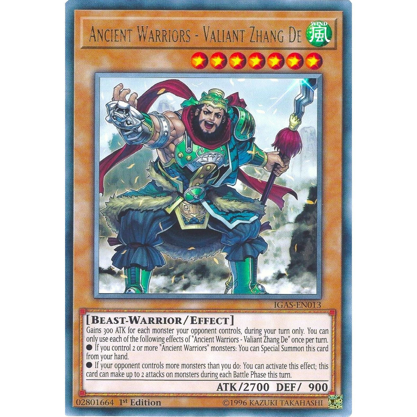 Image for Ancient Warriors - Valiant Zhang De (IGAS-EN013) (IGAS) - YuGiOh
