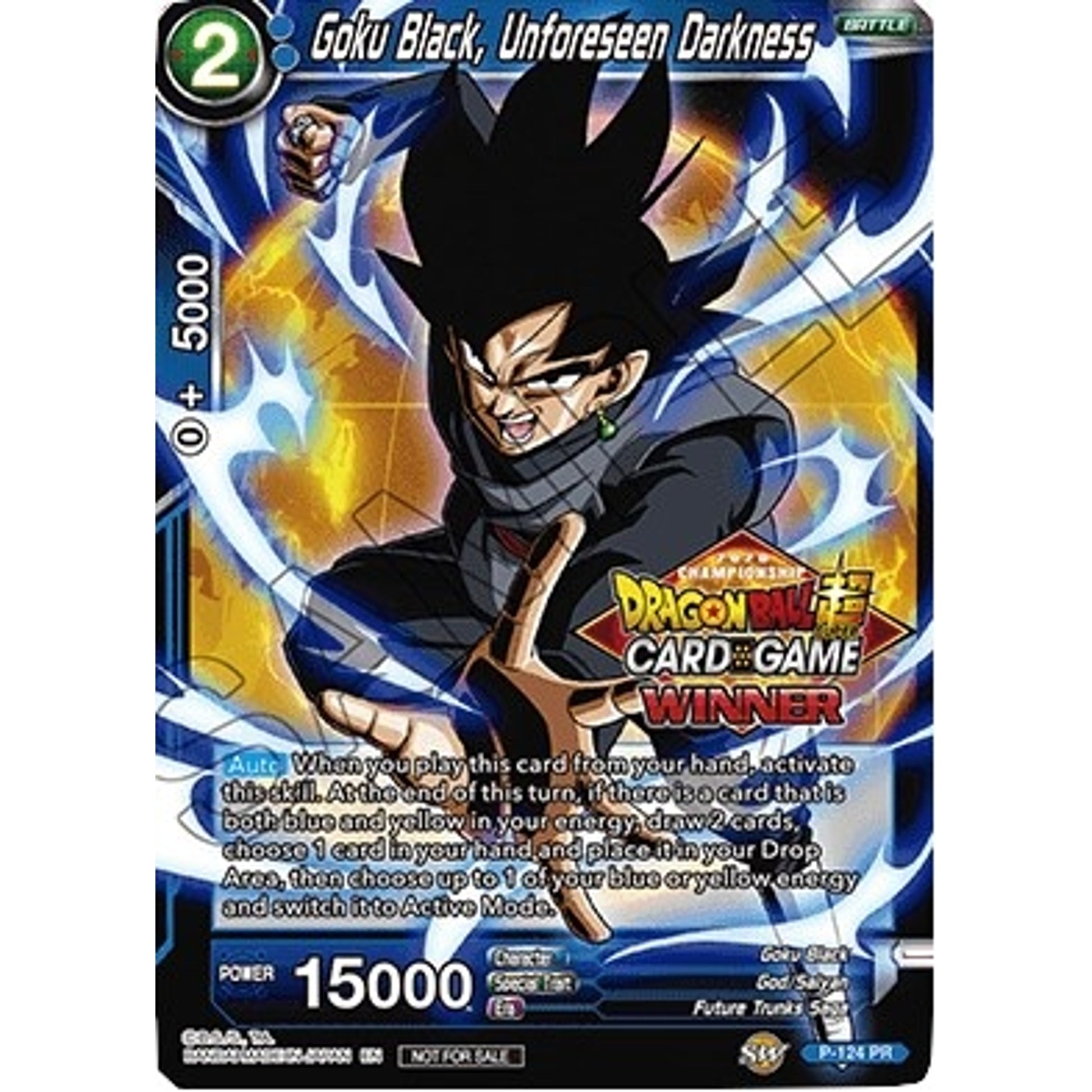 Image for Goku Black, Unforeseen Darkness (Regional Championship 2020) (P-124) (TPR) - Dragon Ball Super: Masters