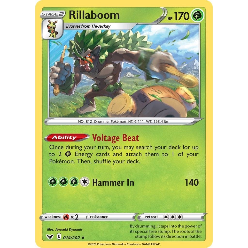 Image for Rillaboom (014) (014/202) (SWSH01) - Pokemon