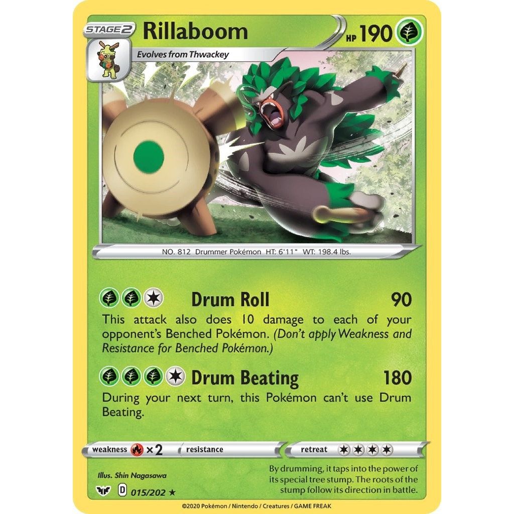 Image for Rillaboom (015) (015/202) (SWSH01) - Pokemon