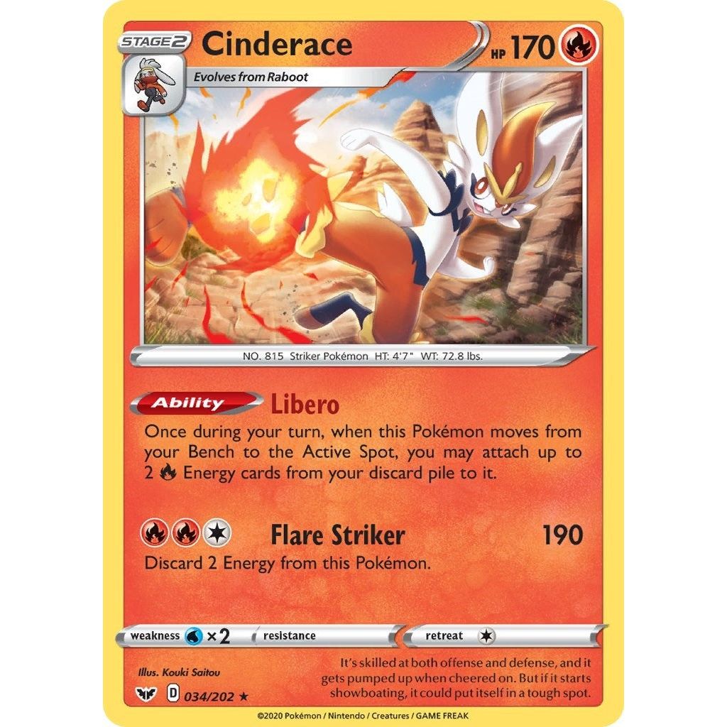 Image for Cinderace (034) (034/202) (SWSH01) - Pokemon