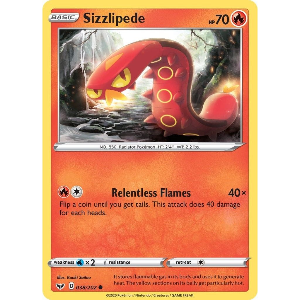 Image for Sizzlipede (038) (038/202) (SWSH01) - Pokemon