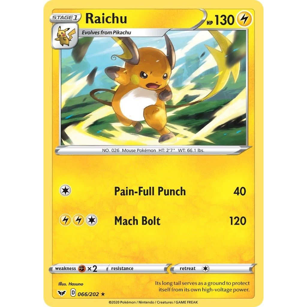 Image for Raichu (066/202) (SWSH01) - Pokemon