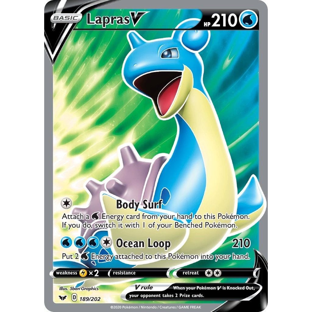 Image for Lapras V (Full Art) (189/202) (SWSH01) - Pokemon