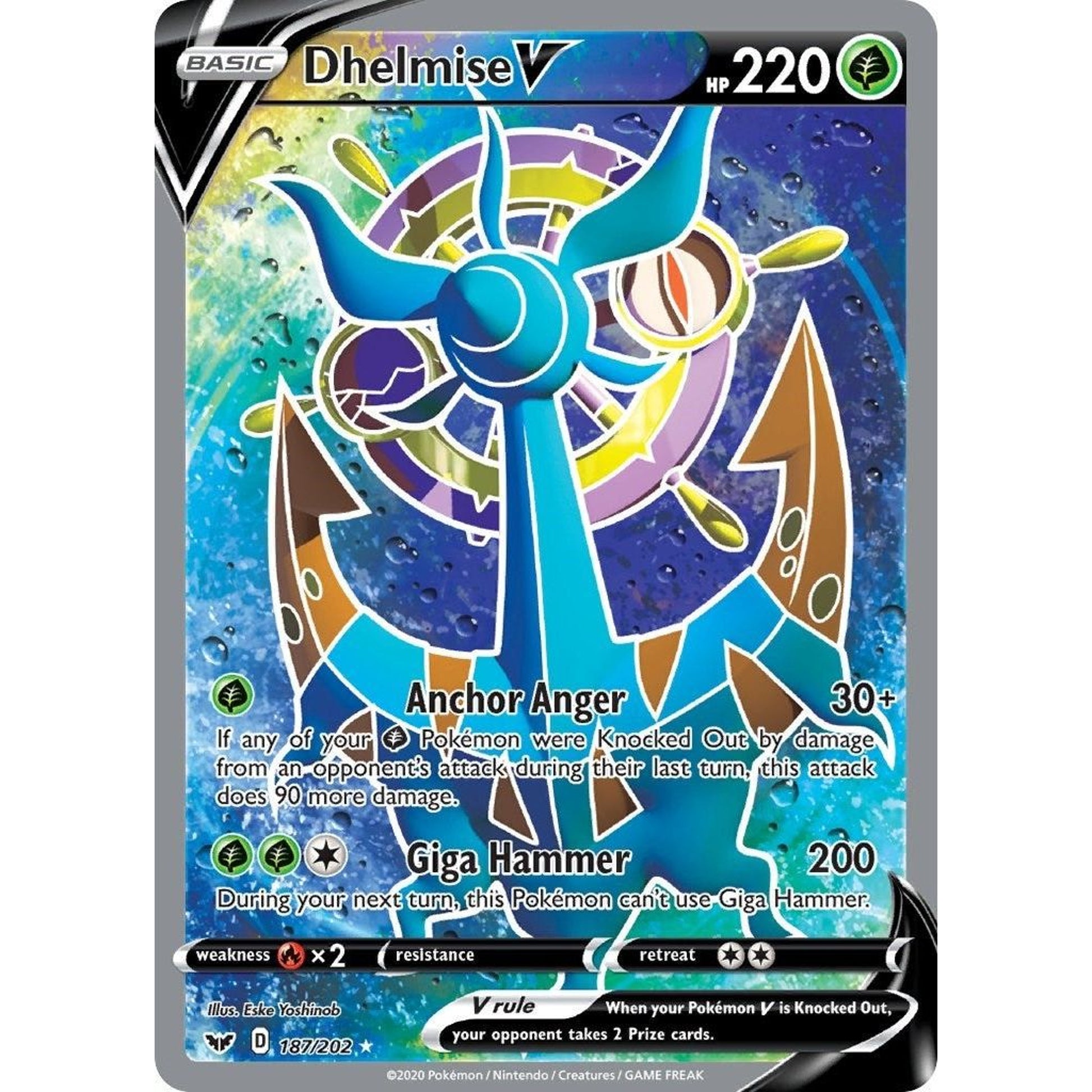 Image for Dhelmise V (Full Art) (187/202) (SWSH01) - Pokemon