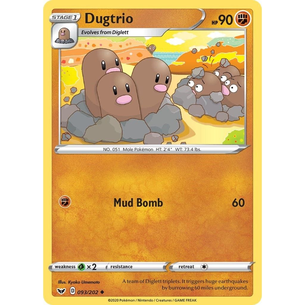 Image for Dugtrio (093/202) (SWSH01) - Pokemon