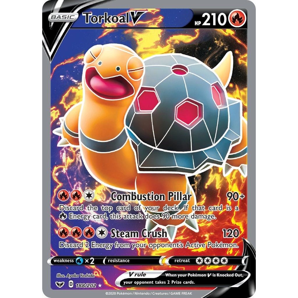 Image for Torkoal V (Full Art) (188/202) (SWSH01) - Pokemon