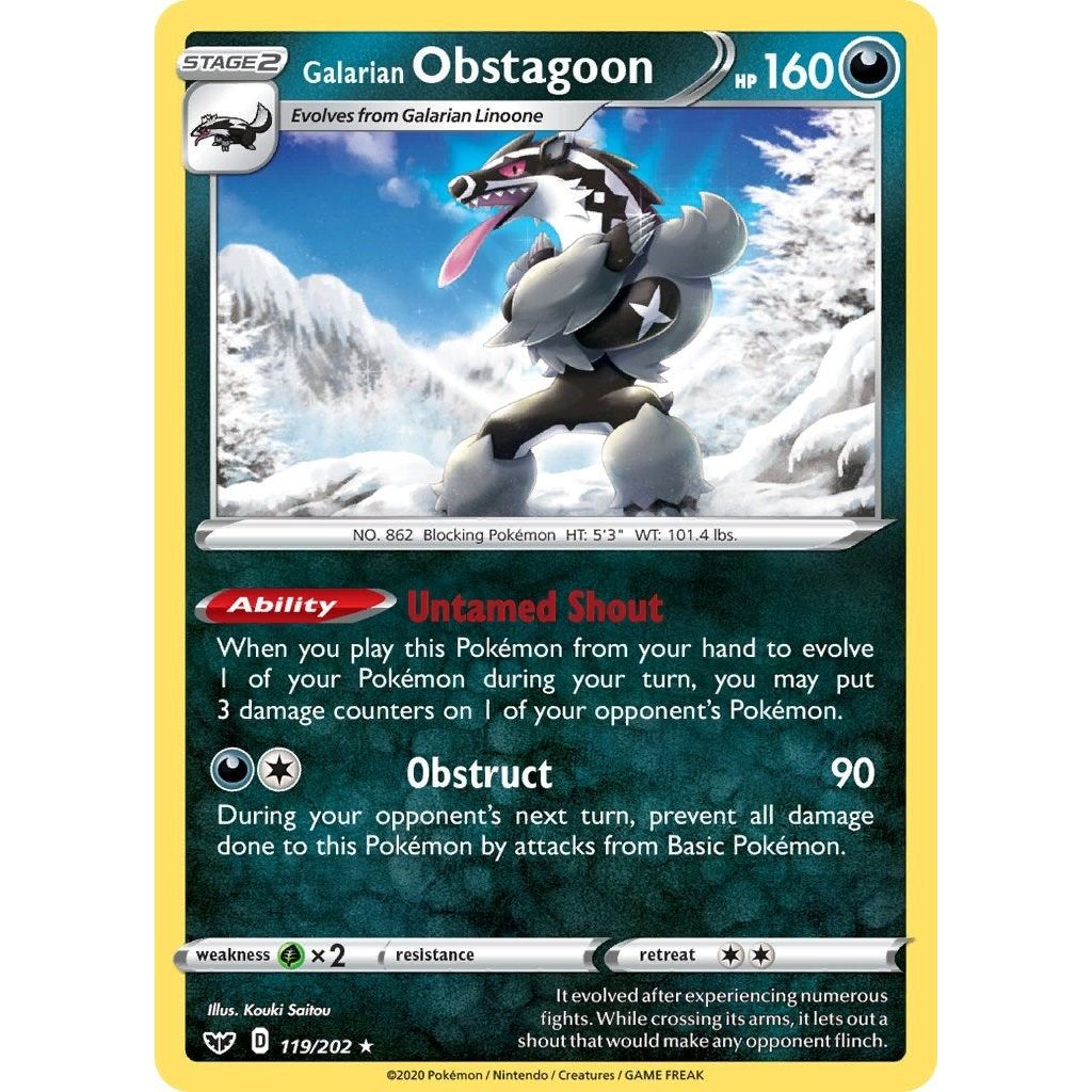 Image for Galarian Obstagoon (119/202) (SWSH01) - Pokemon