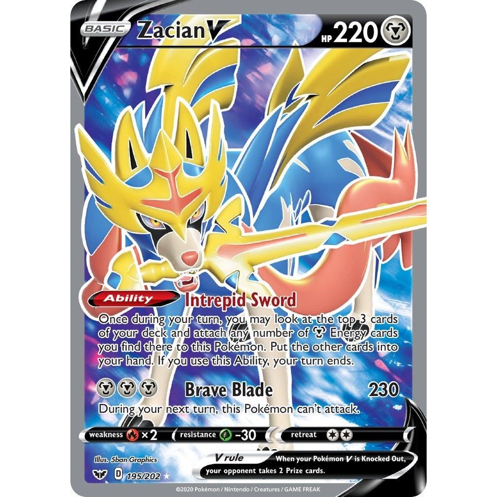 Image for Zacian V (Full Art) (195/202) (SWSH01) - Pokemon