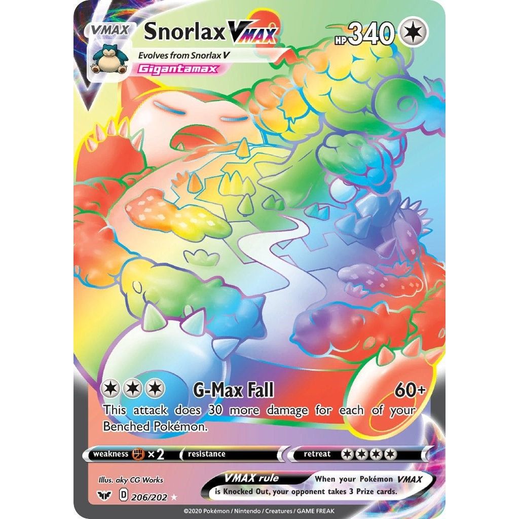 Image for Snorlax VMAX (Secret) (206/202) (SWSH01) - Pokemon