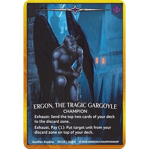 Image for Ergon, the Tragic Gargoyle (Regular Art Gold Metal Prize Card) (9/25 3GEN) (PR) - Argent Saga TCG