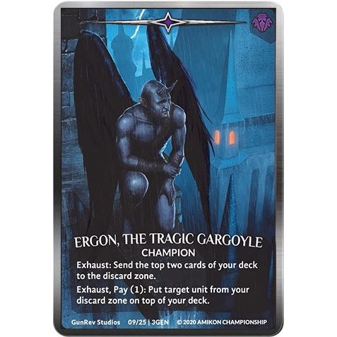 Image for Ergon, the Tragic Gargoyle (Regular Art Silver Metal Prize Card) (9/25 3GEN) (PR) - Argent Saga TCG