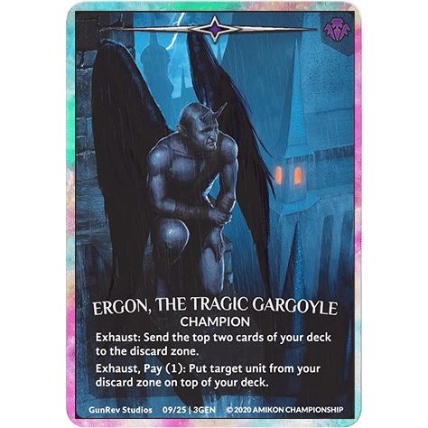 Image for Ergon, the Tragic Gargoyle (Regular Art Rainbow Metal Prize Card) (9/25 3GEN) (PR) - Argent Saga TCG