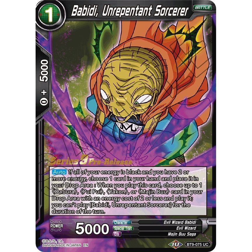 Image for Babidi, Unrepentant Sorcerer (BT9-075) (DBS-B09PRE) - Dragon Ball Super: Masters