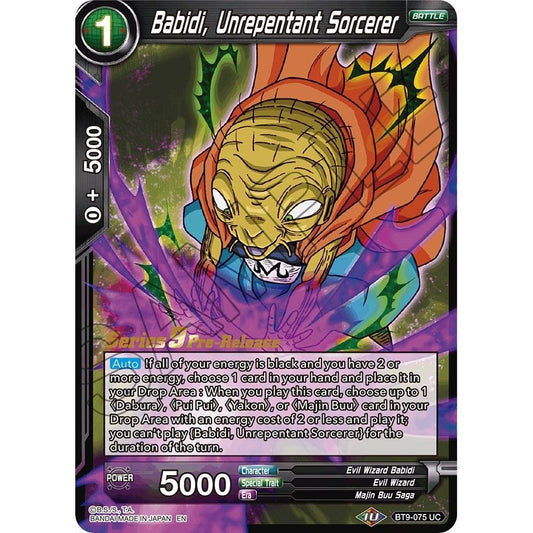 Image for Babidi, Unrepentant Sorcerer (BT9-075) (DBS-B09PRE) - Dragon Ball Super: Masters