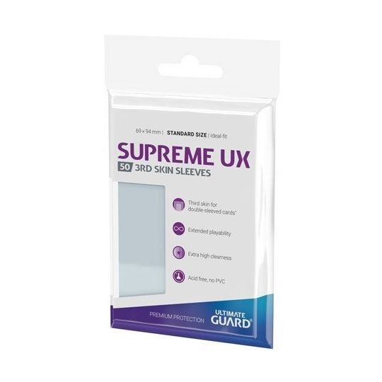 Image for Ultimate Guard - Supreme UX 3rd Skin Standard Sleeves Transparent (50-Pack) - Card Sleeves