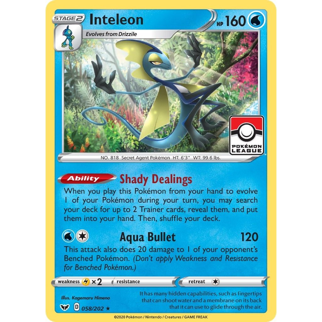 Image for Inteleon - 058/202 (Pokemon League) (058/202) (PR) - Pokemon