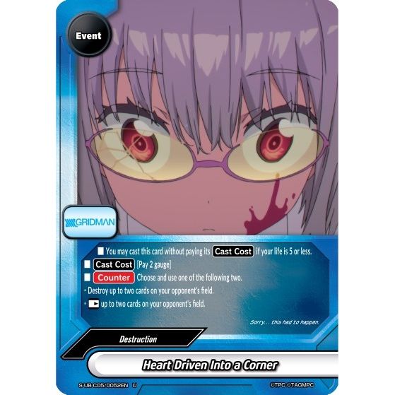 Image for Heart Driven Into a Corner (S-UB-C05/0052EN) (S-UB-C05) - Future Card BuddyFight