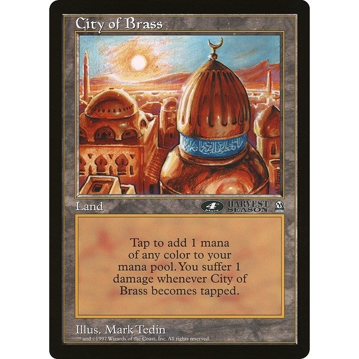 Image for City of Brass (4th Place) (Arena League) (OVER) - Magic: The Gathering