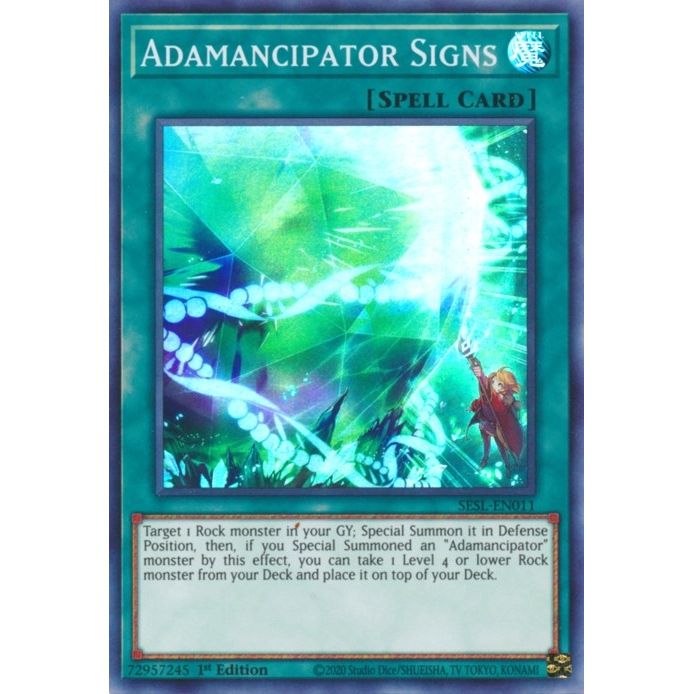 Image for Adamancipator Signs (SESL-EN011) (SESL) - YuGiOh