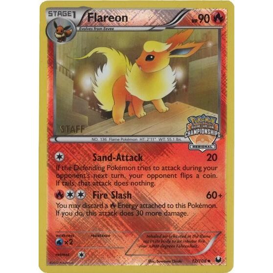 Image for Flareon - 12/108 (Regional Championships) [Staff] (012/108) (PR) - Pokemon