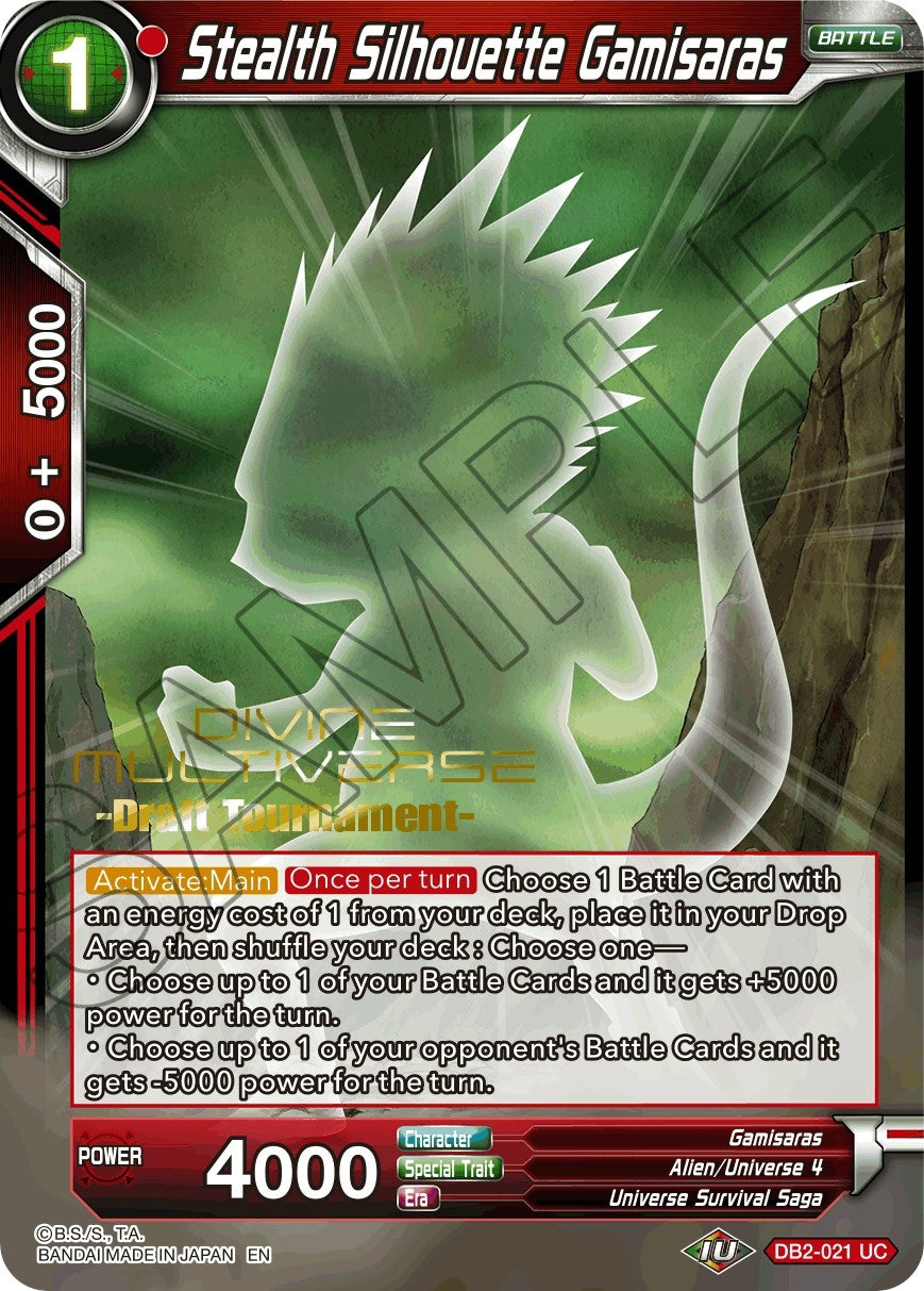 Image for Stealth Silhouette Gamisaras (Divine Multiverse Draft Tournament) (DB2-021) (TPR) - Dragon Ball Super: Masters