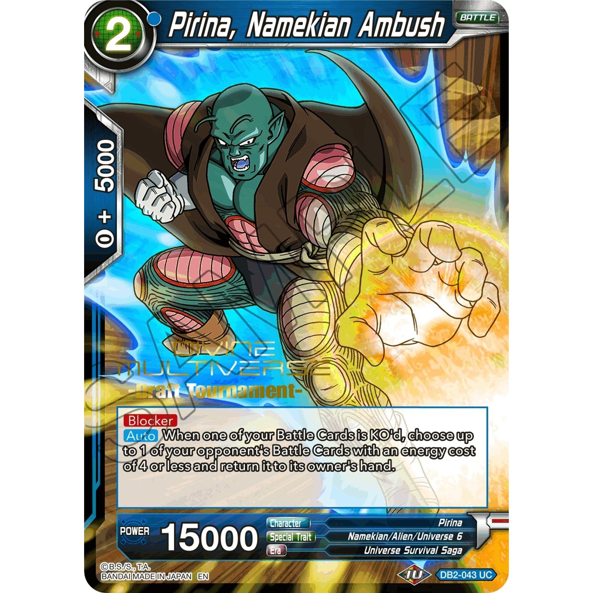 Image for Pirina, Namekian Ambush (Divine Multiverse Draft Tournament) (DB2-043) (TPR) - Dragon Ball Super: Masters