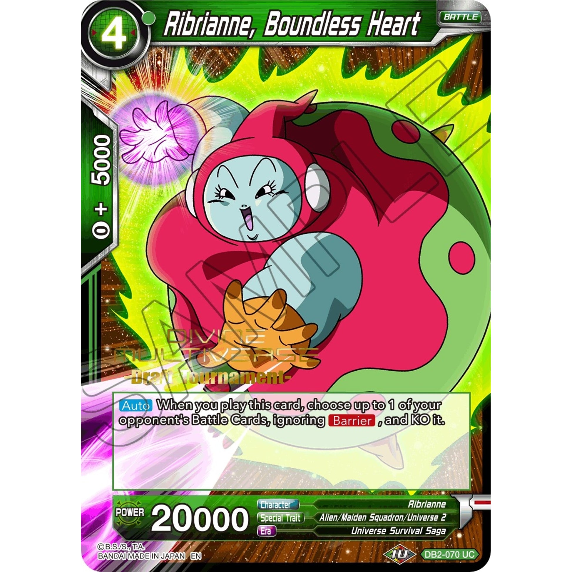 Image for Ribrianne, Boundless Heart (Divine Multiverse Draft Tournament) (DB2-070) (TPR) - Dragon Ball Super: Masters