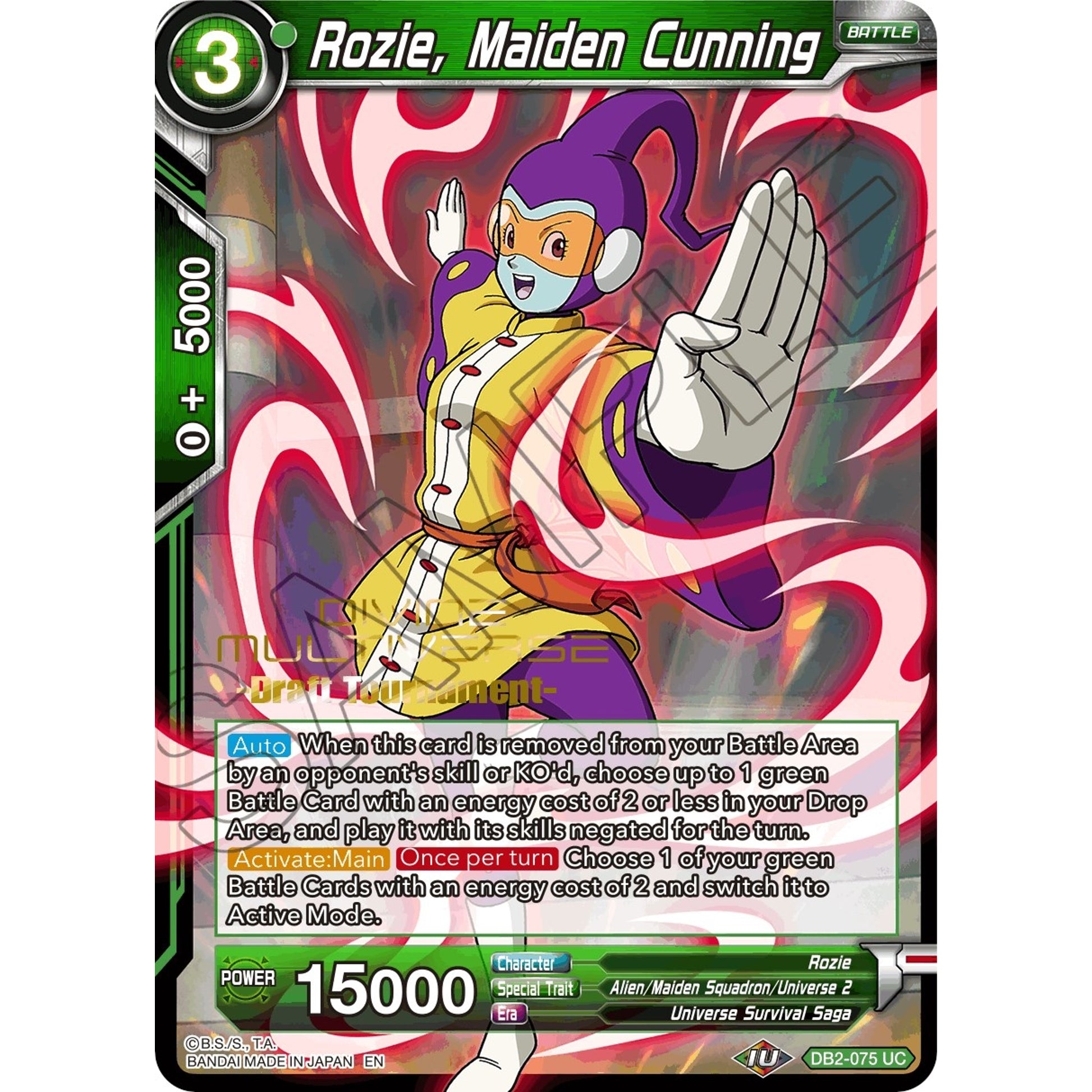 Image for Rozie, Maiden Cunning (Divine Multiverse Draft Tournament) (DB2-075) (TPR) - Dragon Ball Super: Masters