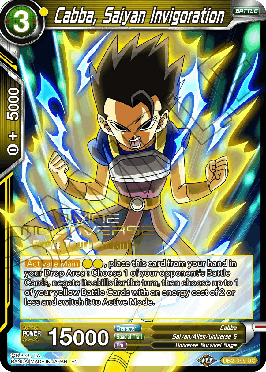 Image for Cabba, Saiyan Invigoration (Divine Multiverse Draft Tournament) (DB2-099) (TPR) - Dragon Ball Super: Masters