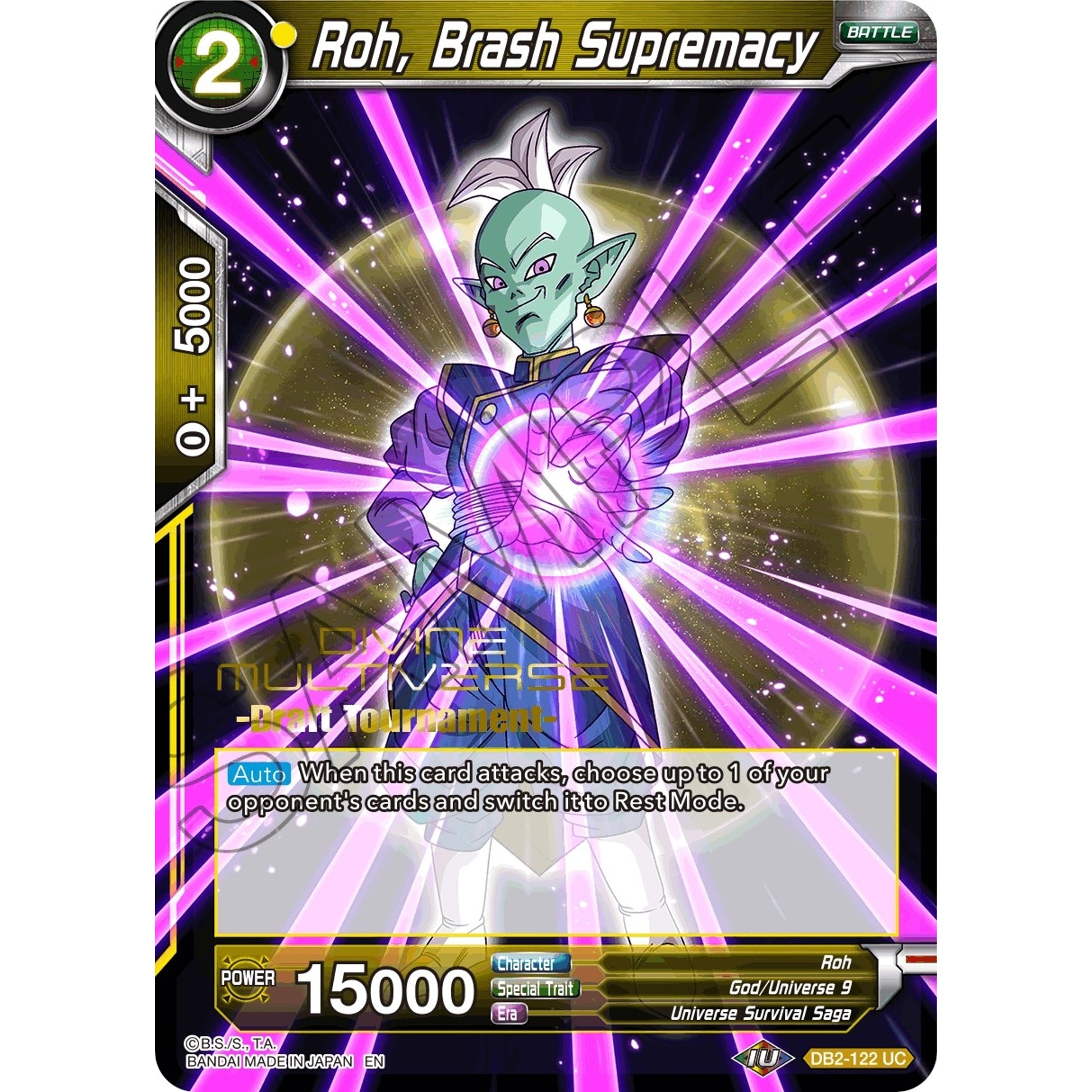 Image for Roh, Brash Supremacy (Divine Multiverse Draft Tournament) (DB2-122) (TPR) - Dragon Ball Super: Masters