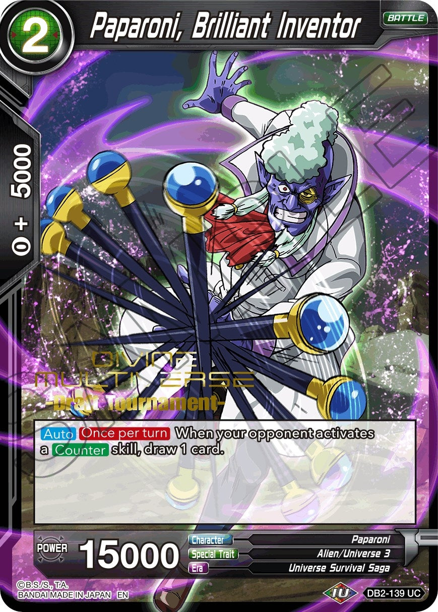 Image for Paparoni, Brilliant Inventor (Divine Multiverse Draft Tournament) (DB2-139) (TPR) - Dragon Ball Super: Masters