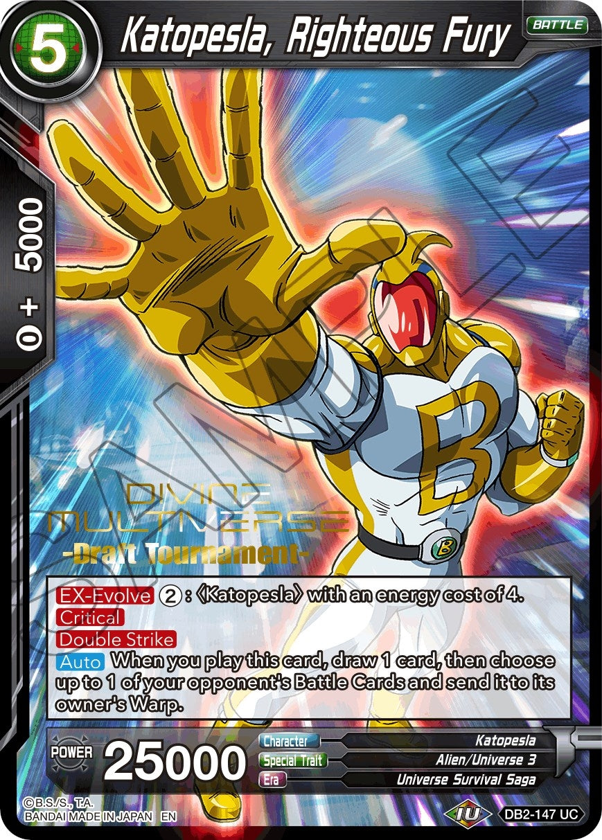 Image for Katopesla, Righteous Fury (Divine Multiverse Draft Tournament) (DB2-147) (TPR) - Dragon Ball Super: Masters
