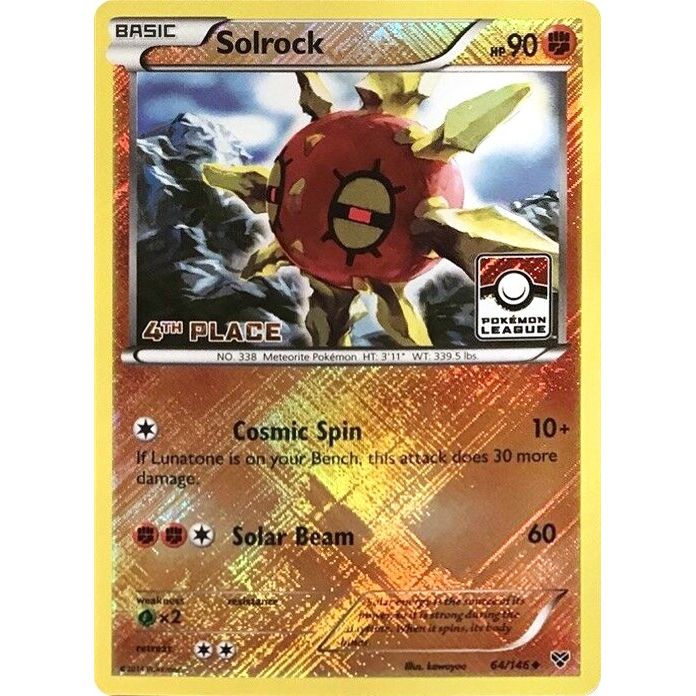 Image for Solrock - 64/146 (Pokemon League) [4th Place] (064/146) (PR) - Pokemon