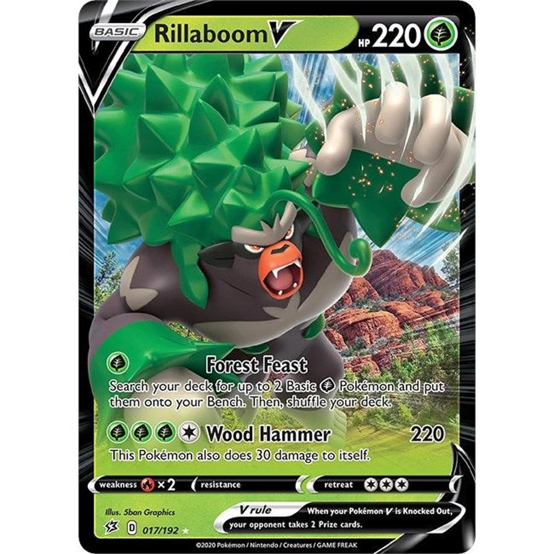 Image for Rillaboom V (017/192) (SWSH02) - Pokemon