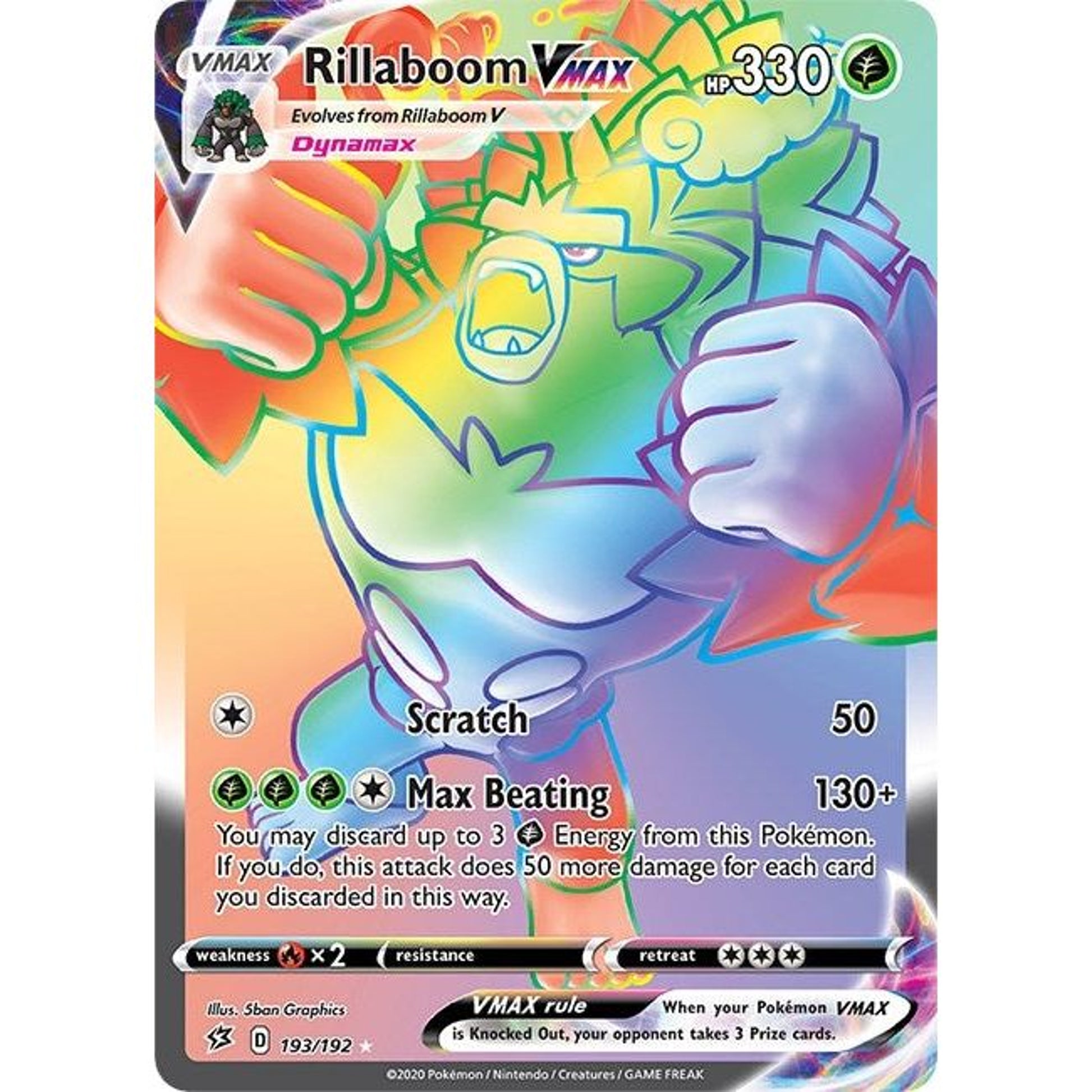 Image for Rillaboom VMAX (Secret) (193/192) (SWSH02) - Pokemon