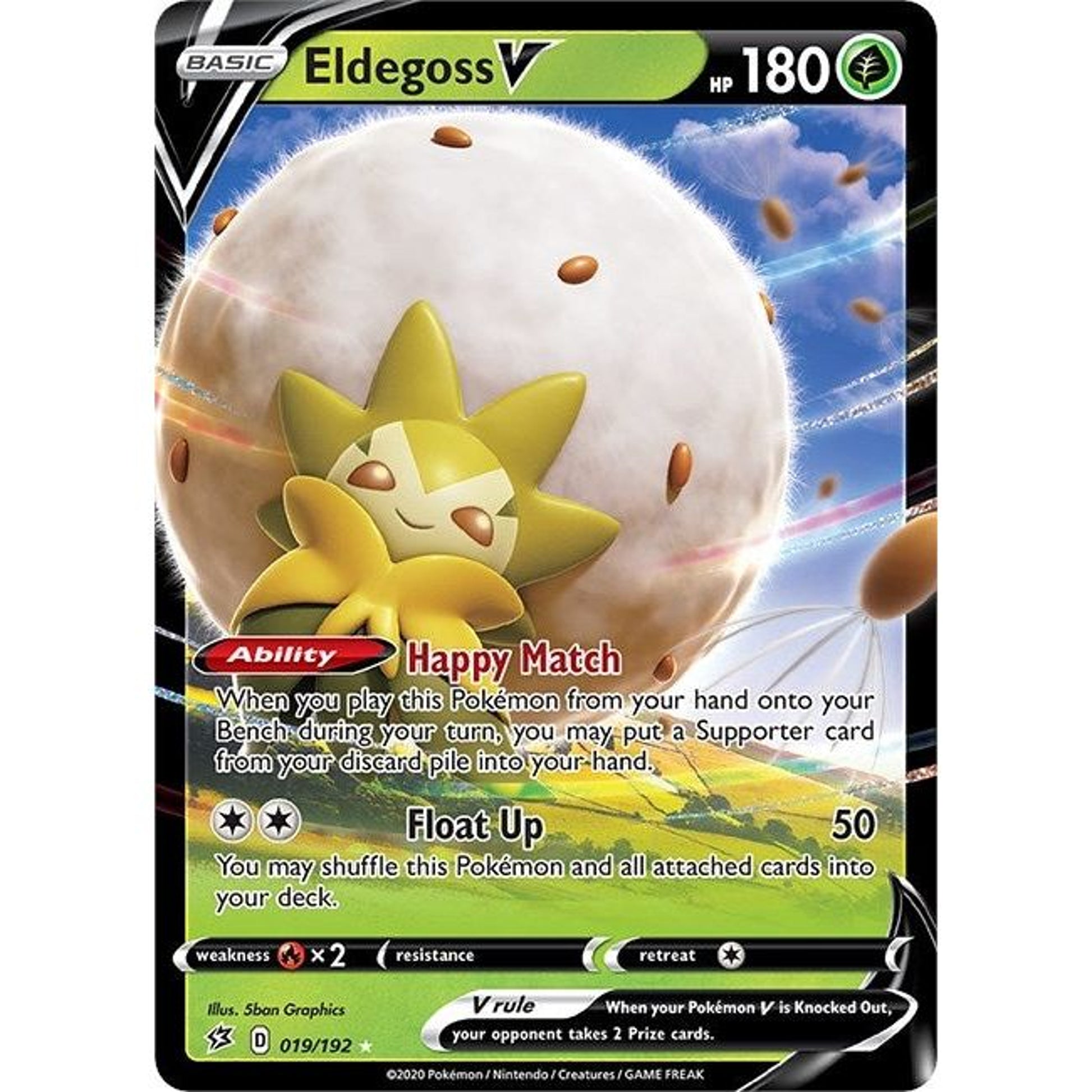 Image for Eldegoss V (019/192) (SWSH02) - Pokemon