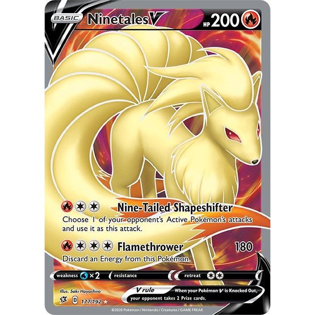 Image for Ninetales V (Full Art) (177/192) (SWSH02) - Pokemon
