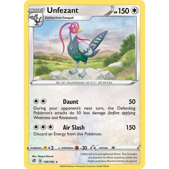 Image for Unfezant (145/192) (SWSH02) - Pokemon