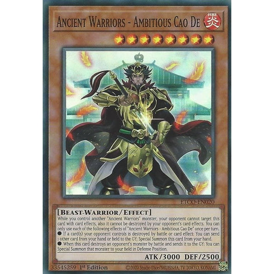 Image for Ancient Warriors - Ambitious Cao De (ETCO-EN020) (ETCO) - YuGiOh