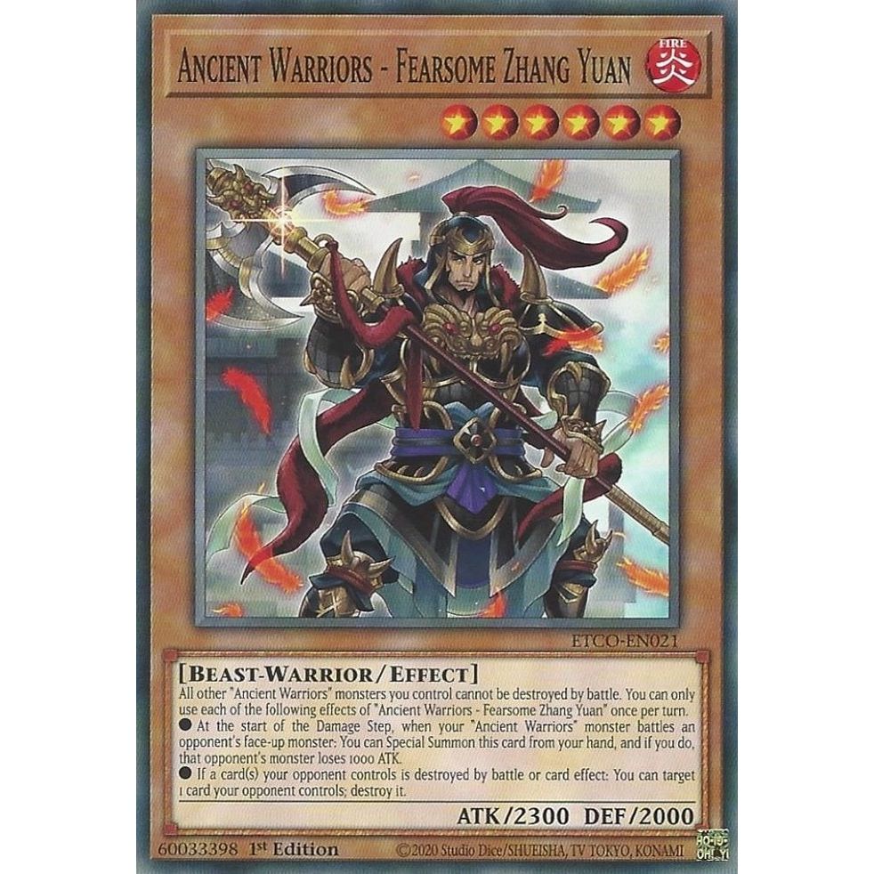Image for Ancient Warriors - Fearsome Zhang Yuan (ETCO-EN021) (ETCO) - YuGiOh