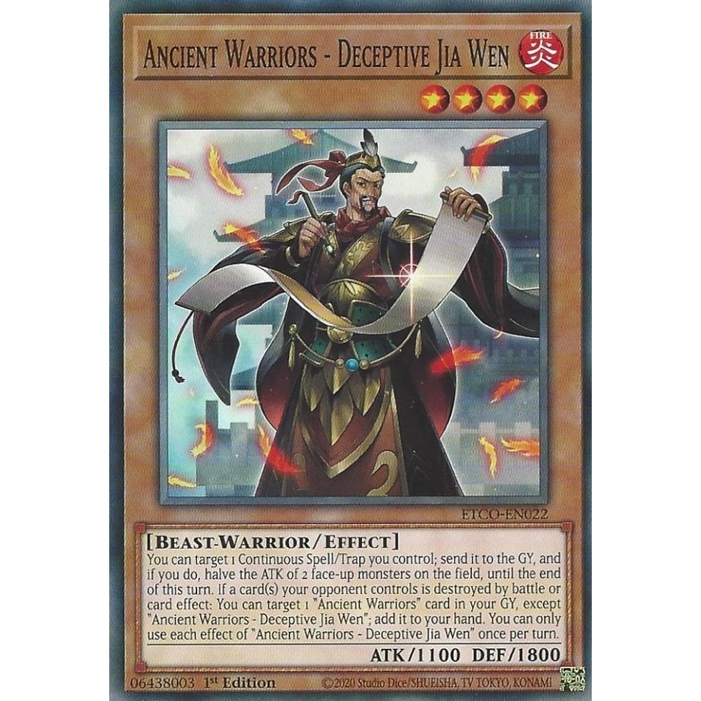 Image for Ancient Warriors - Deceptive Jia Wen (ETCO-EN022) (ETCO) - YuGiOh